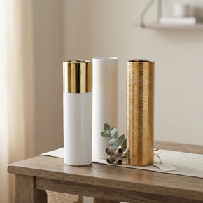 CYL0416 - Extra Tall Ceramic Cylinder Vase - 4" x 15.75" (Various Colors)