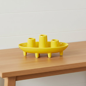 CBD3808YL - Mellow Yellow Footed Ceramic Stem Bowl - 8"