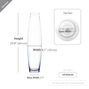 VFV0424 - Urn Bullet Glass Vase- 4"x24"