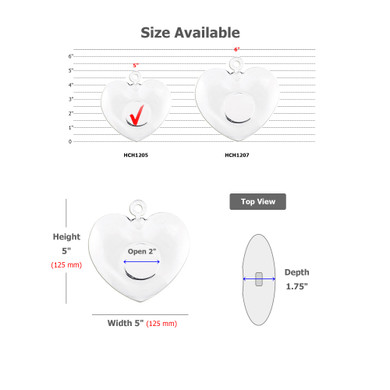 HCH1205 - Small Heart Terrarium - 5" H (48 pcs/case)