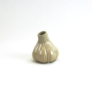 CBD4004WT - Large Ceramic Garlic Pod Bud Vase - 3.8" W x 4.3" H (24 pcs/case)