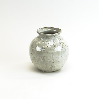 CRB3207WT - Large Round Urn Bud Vase - 6.5" W x 6.5" H