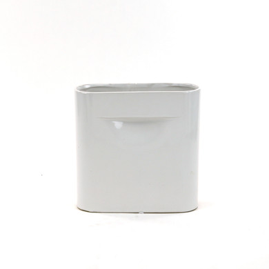 CRV3609WT - Large White Flat Portfolio Vase - 9" W x 3" L  x 8.9" H