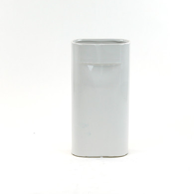 CRV3611WT - Large White Tall Flat Portfolio Vase - 5.7" W x 3" L  x 11.4" H