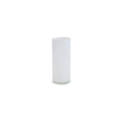 VCY0512WT - White Cylinder Glass Vase - 5"x12"