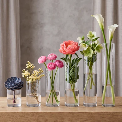 3" Diameter Glass Cylinder Vase  (Various Heights)