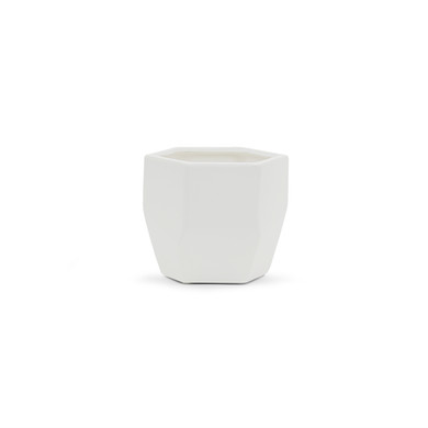 CGB1005WT Medium Geometric Pot - Matte White - 5.5" W x 5" H (12 pcs)