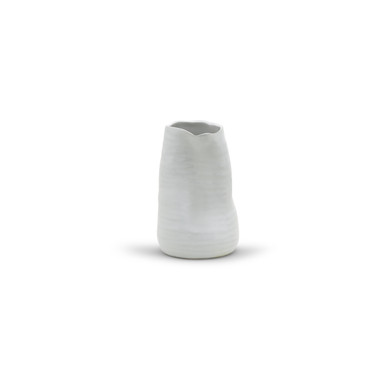 CUB6506WT - White Formed Vase - 6.1" H