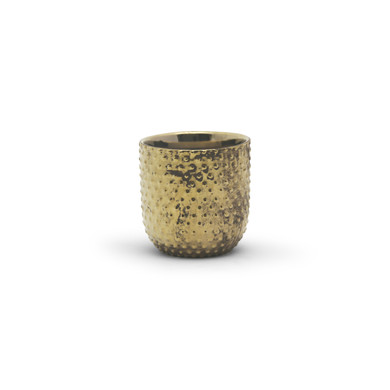 CUC8504SG - Medium Antique Gold Ceramic Pot - 4.1" H