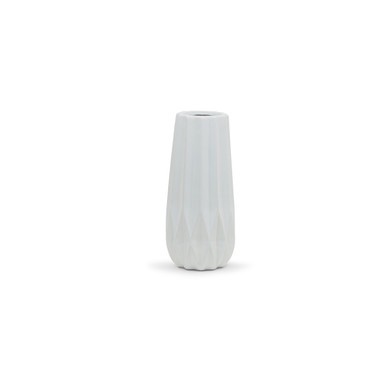 CUD0111WT Unique Modern White Vase - 11" H (12 pcs)