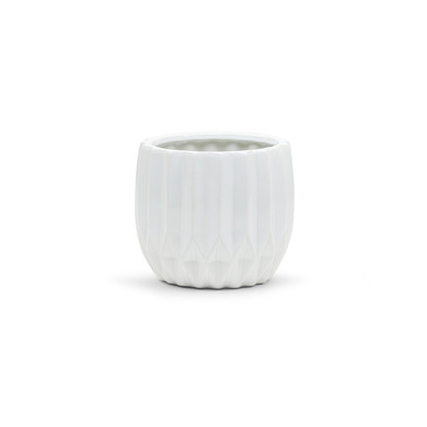 CUD0306WT Large Unique Modern White Pot - 6" H (8 pcs)