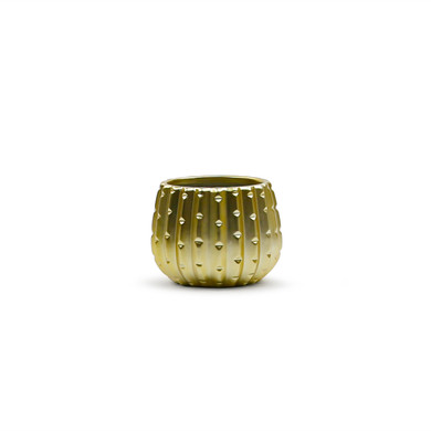 CUD2504GD Small Matte Gold Ceramic Cactus Pot - 4" H (24 pcs)