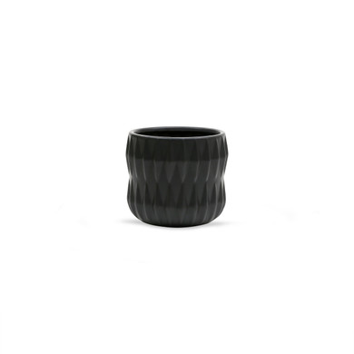 CUD8905BK - Medium Unique Black Ceramic Pot - 5.1"