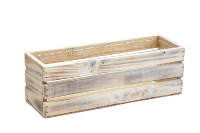 WBR1244WC - White Washed Wine Crate Long Box - 12" (6 pcs)