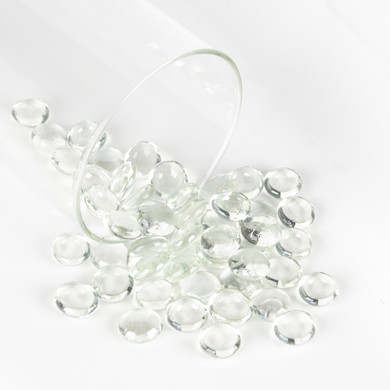 FLMA01CL - Decorative Flat Glass Marble Vase Filler - Clear (1 lb. bag)