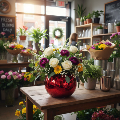 VBW0006RD Red Bubble Bowl Vase - 6" (24 pcs)