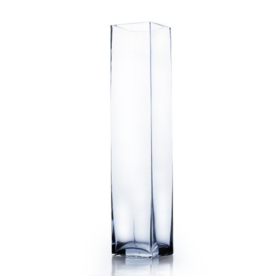 VBV0420 - Square Block Glass Vase - 4"x20"