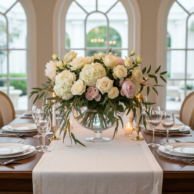 VBW0912 - Bowl Glass Vase with Stem - 7.5"x12"