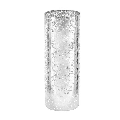 HST0514SS - Silver Speckled Glass Hurricane Candle Shade Chimney Tube [No Bottom] - 5" x 14"