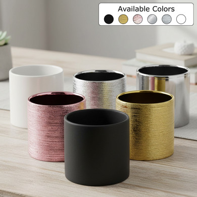 Ceramic Cylinder Vase - 6"H (Various Colors)