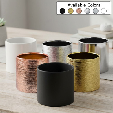 CYL6506 - Ceramic Cylinder Vase - 6"H (Various Colors)