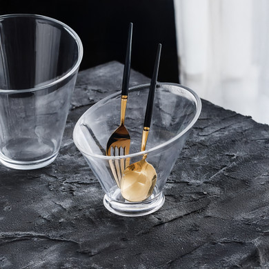 VHC1706 - Calyx Slant Cut Bowl Vase - 6.25"
