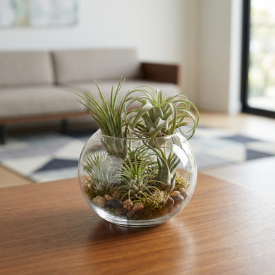 VBW0005 - Clear Bubble Bowl Glass Vase - 5"