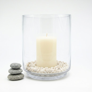 VHV4308 - Taylor Raised Hurricane Pillar Candle Holder / Vase - 7.9"  (2 pcs/case)