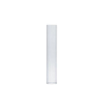 HSR0212 - Pleated/Ribbed Clear Glass Hurricane Candle Shade Chimney Tube  [No Bottom] - 2" x 12"