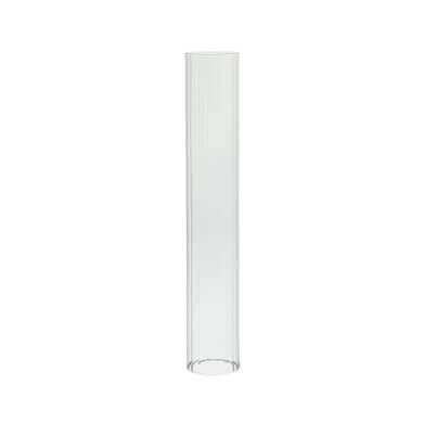 HSR0316 - Pleated/Ribbed Clear Glass Hurricane Candle Shade Chimney Tube  [No Bottom] - 3" x 16"