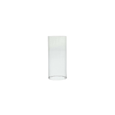 HSR0408 - Pleated/Ribbed Clear Glass Hurricane Candle Shade Chimney Tube  [No Bottom] - 4" x 8"