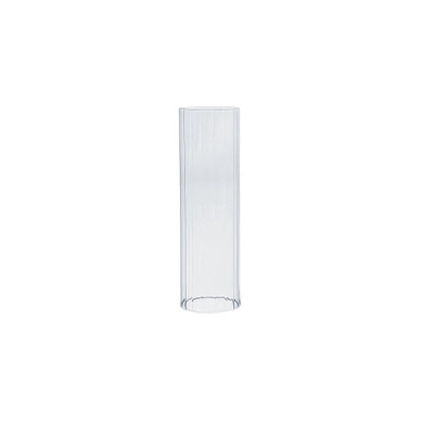 HSR3510 - Pleated/Ribbed Clear Glass Hurricane Candle Shade Chimney Tube  [No Bottom] - 3.5" x 10"