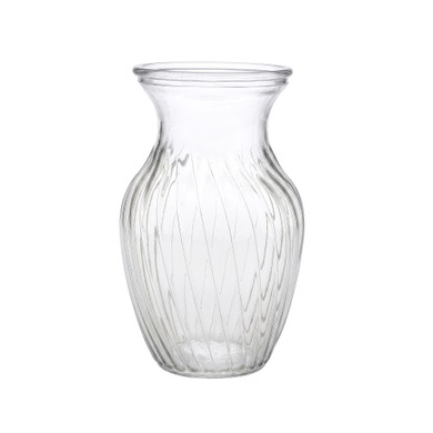 Swirled Rose Bouquet Vase, Machine Pressed - 8" (Various Colors)