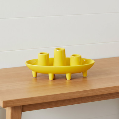 CBD3808YL - Mellow Yellow Footed Ceramic Stem Bowl - 8"