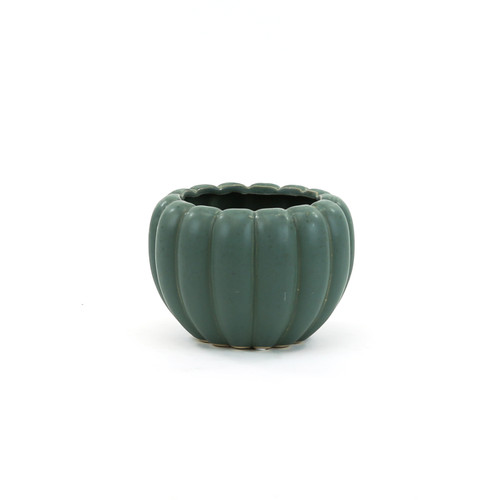 CPB2908PB - Large Weathered Hunter Green Pumpkin Pot - 7.5" W x 5.1" H (8 pcs/case)