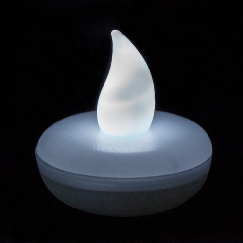 LED02 Small Round Floating LED Candle - White (12pcs)