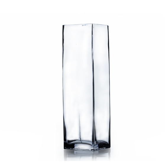 VBV0412 - Square Block Glass Vase - 4"x12"  (12 pcs/case)