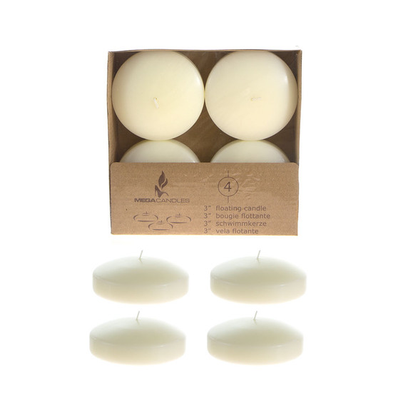 CGA064-I 3" Floating Disc Candles - Ivory (4 pcs/box)