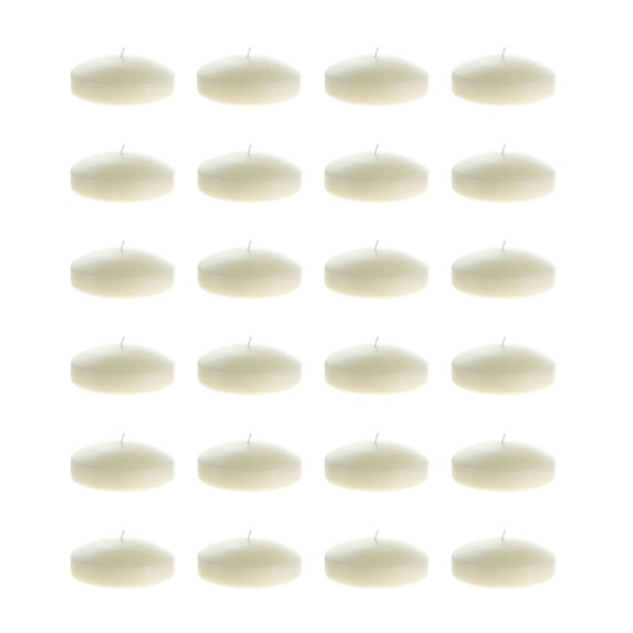 CGA075-I - 3" Floating Disc Candles - Ivory [Bulk Pack - 24pcs]