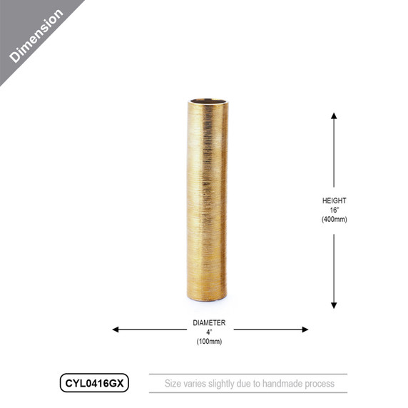 CYL0416GX - Textured Gold Cylinder Ceramic - 4"x16"
