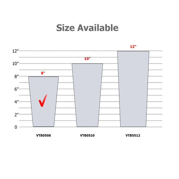 VTB0508 - Taper Down Block Vase - 8"