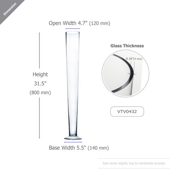 VTV0432 - Pilsner Glass Trumpet Vase - 32"