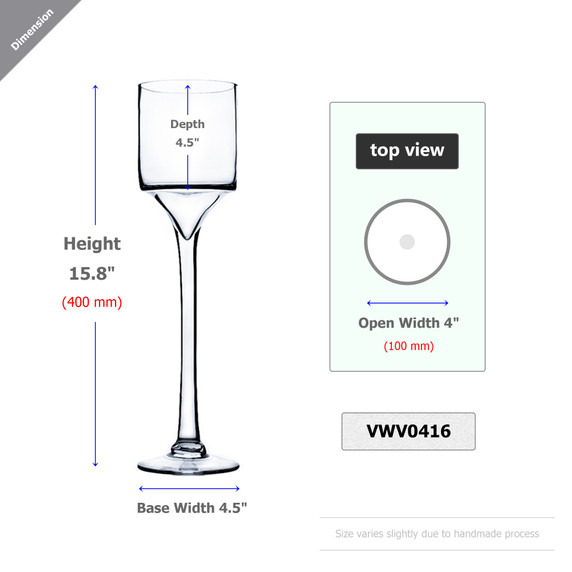 VWV0416 - Clear Wine Vase - 4"x 16"x4" (6 pcs)