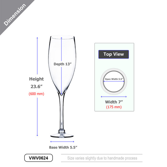 VWV0624 - Large Wine Glass Vase - 24"