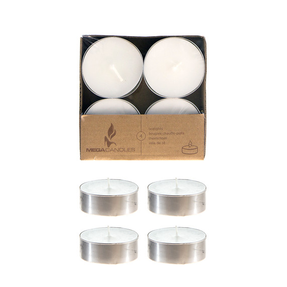 CGA061-W - 2.3" Diameter Mega Tea Light Candle -White (4pcs/box)