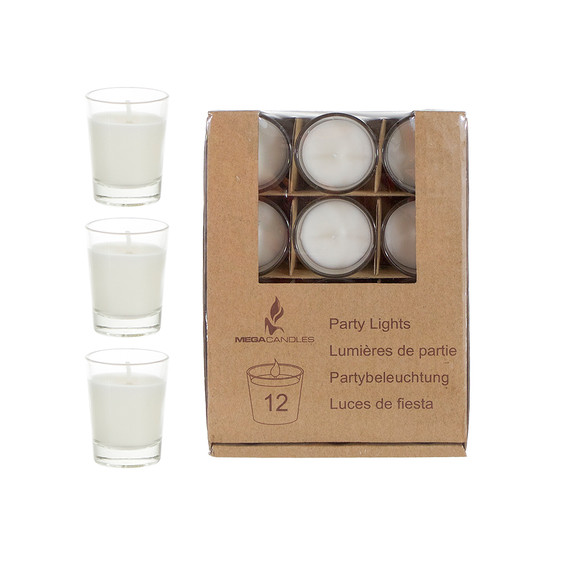 CGA106W 1.5" Prefilled Small Glass Votive Candle - White (12 pcs/pack)