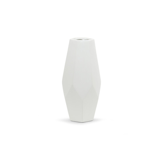 CGV0913WT Tall White Geometric Vase - 5.7" W x 12.5" H (6 pcs)