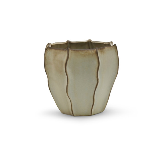 CUB1707BG - Beige Unique Pot -  7.6"x7"H