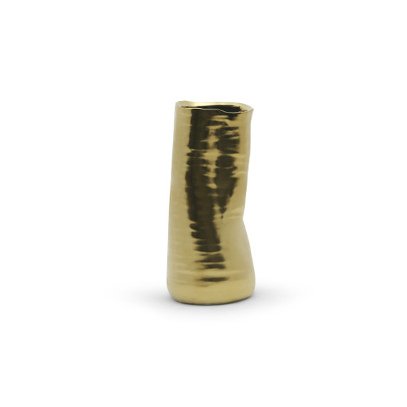 CUB6509GD - Gold Formed Vase - 9" H