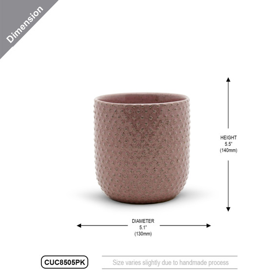 CUC8505PK - Large Special Pink Ceramic Pot - 5.5"
